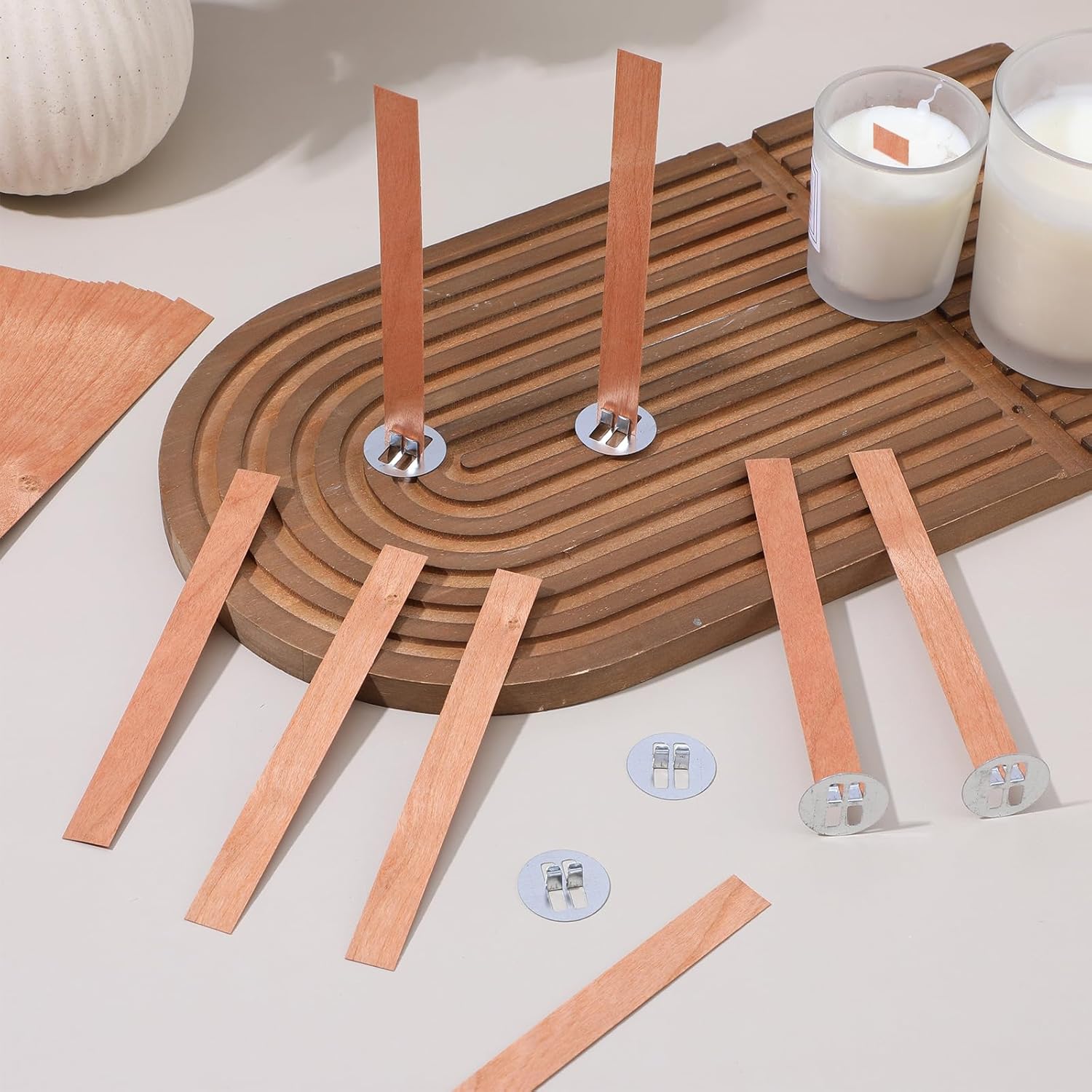 Candle Making Tips - 60 قطعة من فتائل الخشب لصنع