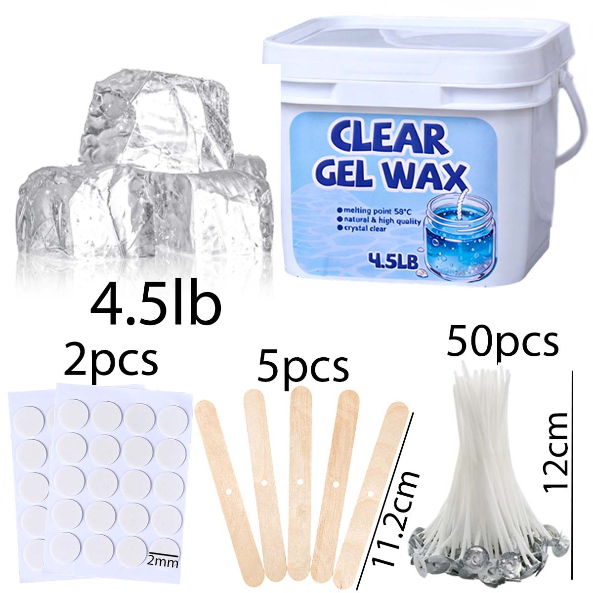 طقم شمع جيلي شفاف بوزن 4.5 رطل - مراجعة Candle Making Gel Wax وسعره